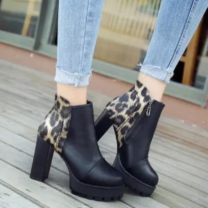 Bottines Noires et Léopard