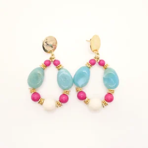 Boucles d'oreilles Louisette turquoises
