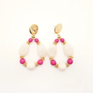 Boucles d'oreilles Louisette blanches