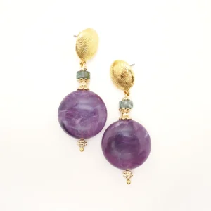 Boucles d'oreilles Antoinette violettes