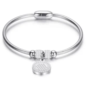 BRACELET ACIER BRELOQUE FEMME - (INOXYDABLE)
