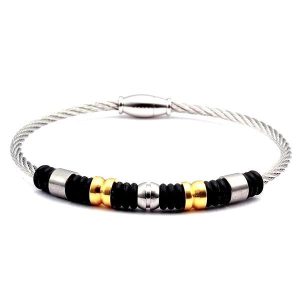 BRACELET ACIER CÂBLE HOMME - (INOXYDABLE)