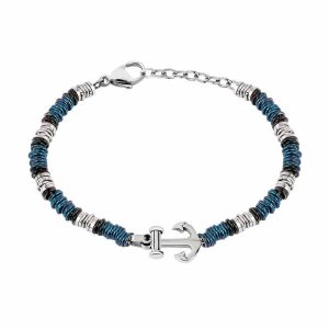 BRACELET AVEC ANCRE MARINE HOMME - (ACIER)