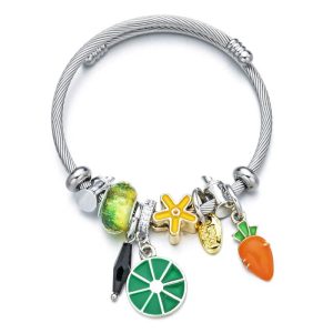 BRACELET CÂBLE ACIER FEMME - (JONC)