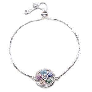 BRACELET CHAÎNE AVEC PIERRES - (CHAÎNETTE)
