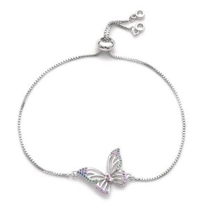 BRACELET CHAÎNE FEMME - PAPILLON AJOURÉ (CHAÎNETTE)