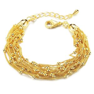 BRACELET CHAÎNE & PERLES - (CHAÎNETTE)