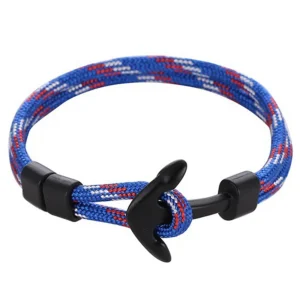 BRACELET CORDE ANCRE HOMME - (MARIN)