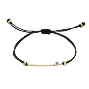 BRACELET CORDON AVEC STRASS - (CORDE)