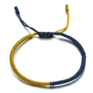 BRACELET CORDON - JAUNE & BLEU (CORDE)