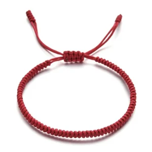 BRACELET CORDON ROUGE HOMME - (TIBÉTAIN)
