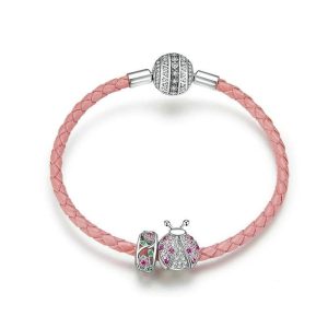 BRACELET CUIR FEMME LUXE - (ARGENT)