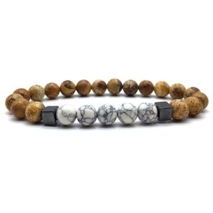 BRACELET EN PERLES HOMME - (PIERRES NATURELLES)
