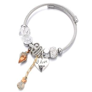 BRACELET FEMME ACIER - NACRE (JONC)
