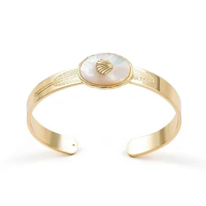BRACELET FEMME FANTAISIE MÉTAL - (JONC DORÉ)