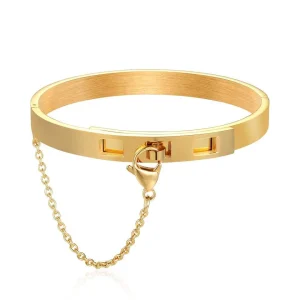 BRACELET FEMME JONC - CHAÎNETTE (ACIER)