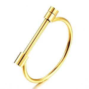 BRACELET FEMME JONC OR - (ACIER)