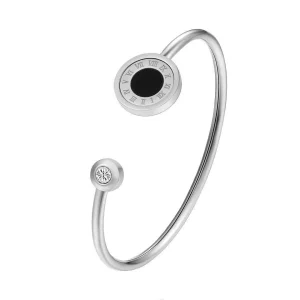 BRACELET FEMME JONC OUVERT - (ACIER)