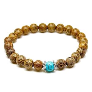BRACELET FEMME PERLES BOIS