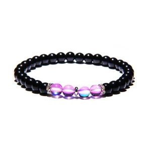 BRACELET FEMME PERLES - NOIRES TENDANCE (BOULE)