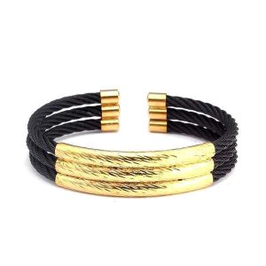 BRACELET HOMME ACIER BICOLORE - (INOXYDABLE)