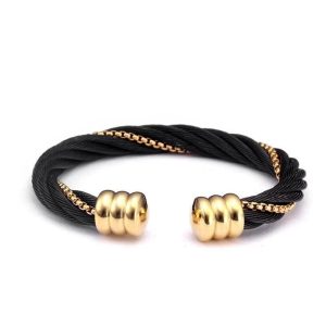 BRACELET HOMME ACIER NOIR - (JONC)