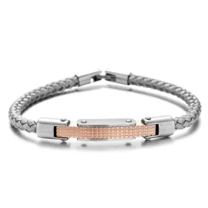 BRACELET HOMME ACIER & OR - (INOXYDABLE)