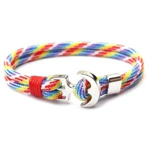 BRACELET HOMME ANCRE MARINE - (CORDON)