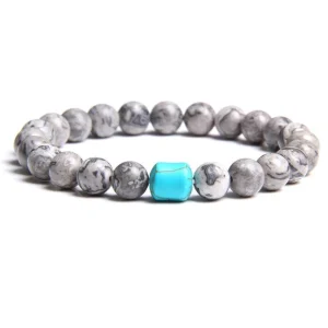 BRACELET HOMME AVEC PERLES - (BOULE)