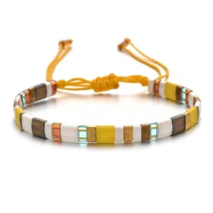 BRACELET HOMME CORDON - MIYUKI JAUNE (CORDE)