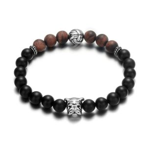 BRACELET HOMME PERLES - (ACIER)