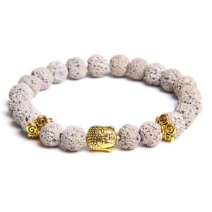 BRACELET HOMME PERLES BOUDDHA - (PIERRE)