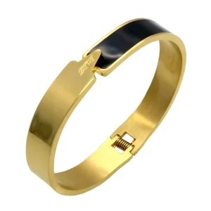 BRACELET JONC BICOLORE - (ACIER)