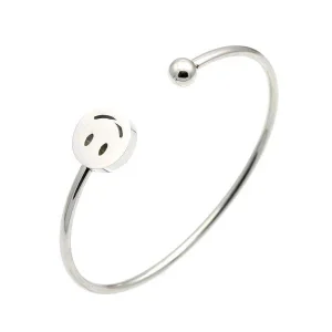 BRACELET JONC OUVERT FEMME - (ACIER)