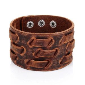 BRACELET MANCHETTE CUIR HOMME - (DE FORCE)