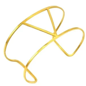 BRACELET MANCHETTE OR FEMME - (ACIER)