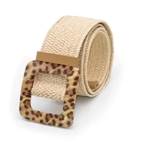 Ceinture Boucle Carrée Léopard