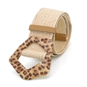Ceinture Boucle Ovale Léopard