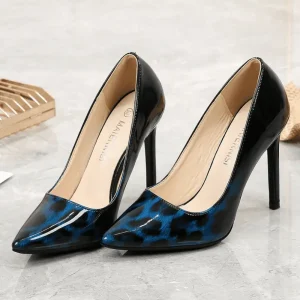 Chaussures à Talons léopard bleus