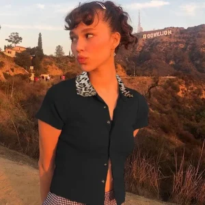 Chemisier Léopard Crop Top