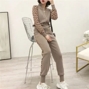 Jogging avec Poches Léopard Tendance