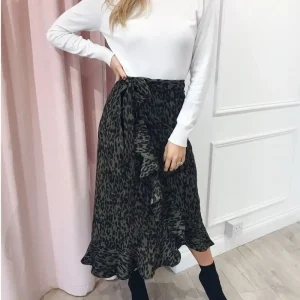 Jupe Longue Léopard Kaki