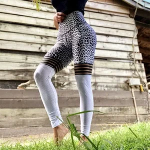 Legging de Sport Léopard Running Blanc