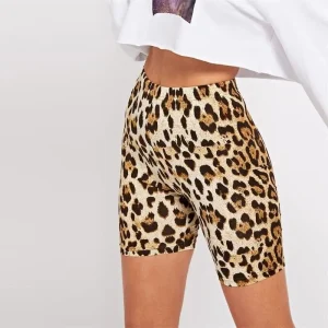 Legging Léopard Cycliste Beige