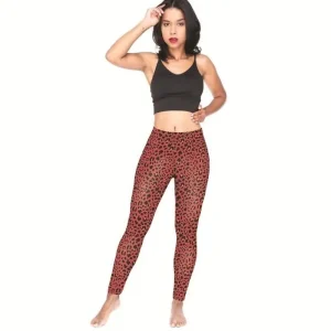 Legging Léopard Yoga Bordeaux