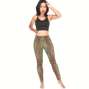 Legging Léopard Yoga Rose et Vert