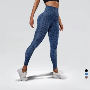 Legging Yoga Léopard Bleu