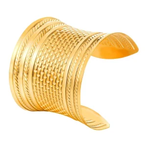 MANCHETTE DORÉE FEMME - (BRACELET ACIER)