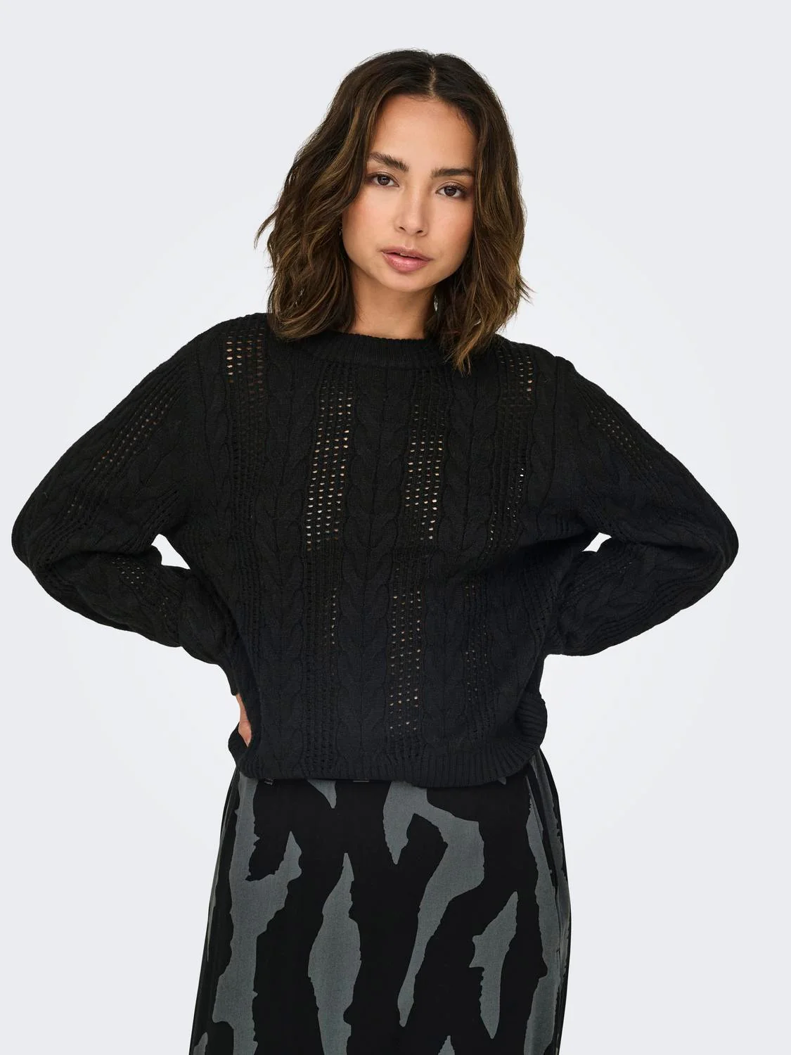 CHANDAIL NOIR ONLY FEMME