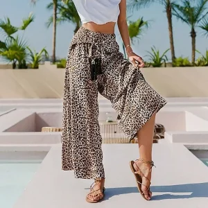Pantalon Fluide Léopard Femme